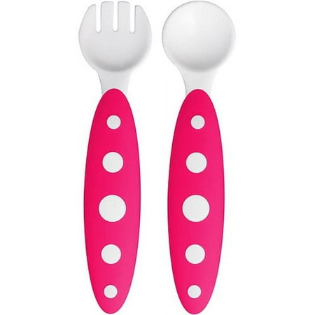 Boone Boon - Modware Toddler Utensils, Pink/wh