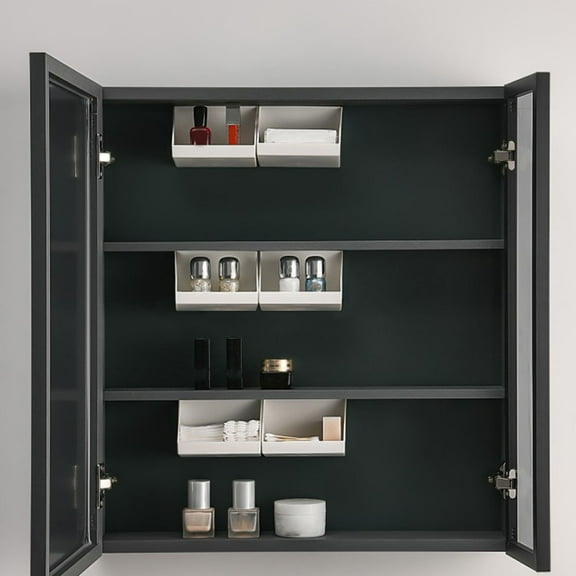 STRANDCHIC White Wall Mounted Bathroom Storage Rack for Organizing Sundries in Bathroom, Kitchen, and Living Room