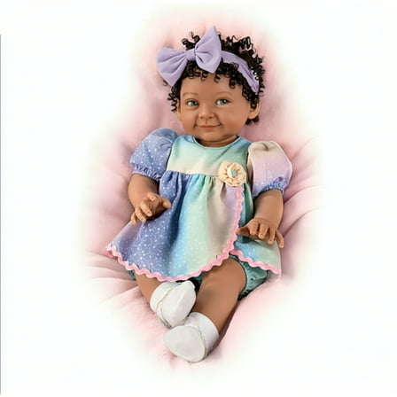 The Ashton-Drake Galleries Simply Perfect in Every Way Baby Doll Realistic Lifelike Doll with RealTouch® Vinyl, Hand-Rooted Hair & Custom Outfit Poseable & Weighted by Ping Lau 20-Inches