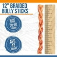 thumbnail image 4 of K9warehouse- Premium Braided Bully Sticks-12 inch(50 Count,30-50g)- Natural Digestible Chews- Promotes Dental Health- Grass-Fed- Rawhide-Free- Long Lasting Pizzle Sticks- For All Breeds Dogs & Puppies, 4 of 7