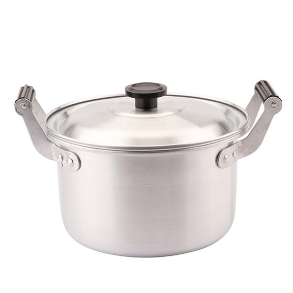 Homoyoyo Aluminum Food Pot Black, Rust-Resistant Steamer Pot for Cooking, Camping, and Kitchen Use