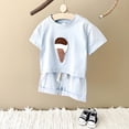thumbnail image 4 of Splozh Ensemble 2 Pcs pour Tout-Petit Fille, Ensemble Fille à Manches Courtes avec Short, Confortable, Respirant, Stylé, Imprimé, Ensemble 2 Pcs Fille Bleu, 2-3 Ans, 4 of 6