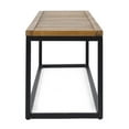 thumbnail image 5 of GDF Studio Newcastle Outdoor Acacia Wood Bench, Teak and Black, 5 of 5