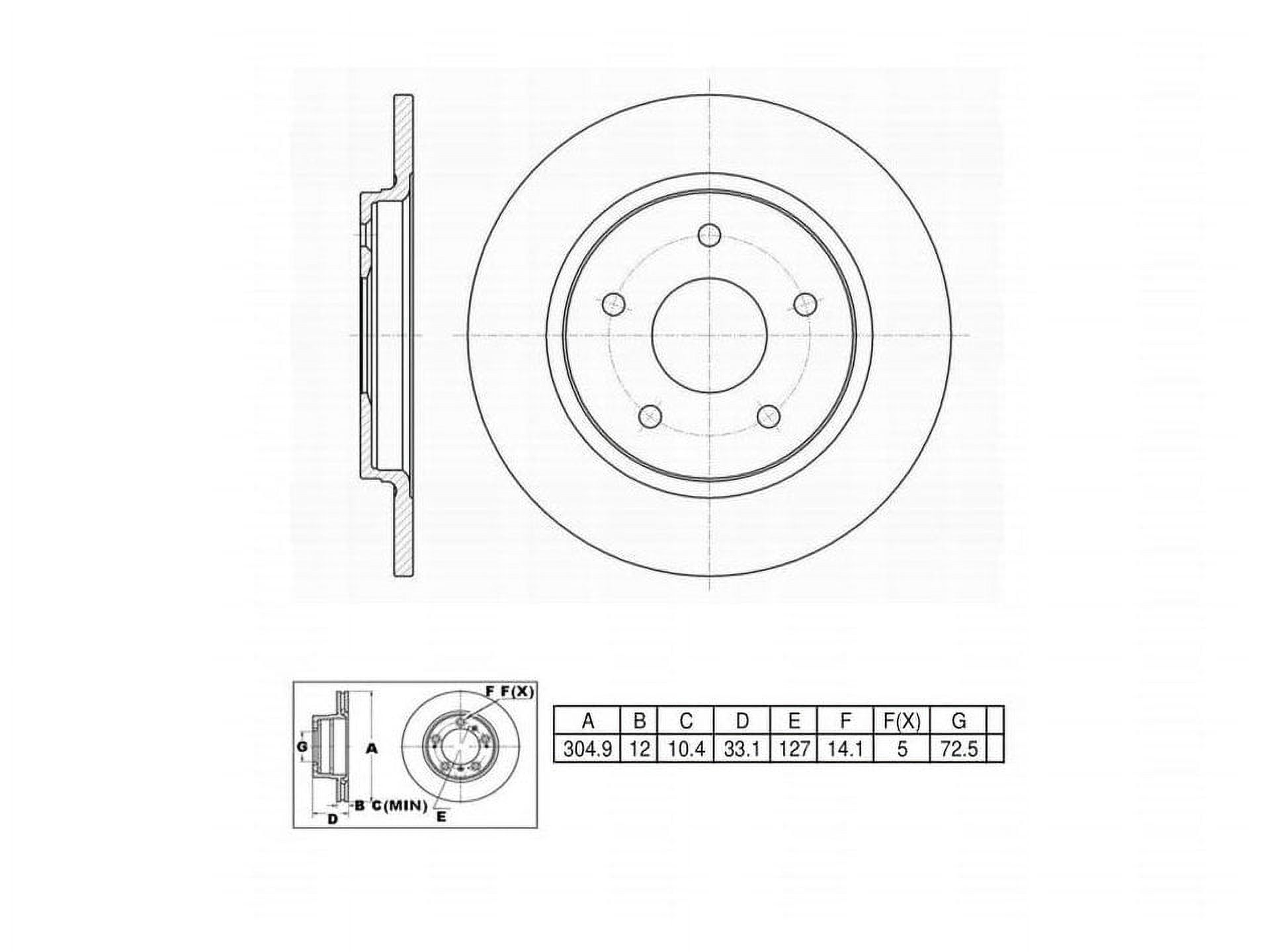 UltraHC Coated High Carbon Brake Rotor, Rear UR001910, Chrysler Town & Country 2016-2008