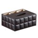 thumbnail image 1 of Organizador de escritorio multifuncional, soporte para lápices, tijeras, caja de pañuelos de cuero sintético (diseño acolchado), 1 of 5