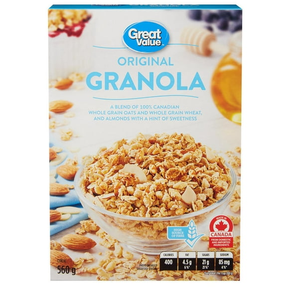 Great Value Original Granola Cereals, 560 g