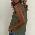 thumbnail image 4 of Elegant Embroidered Linen Tank Tops for Women Loose U Neck Sleeveless Summer Business Casual Shirts Dressy Blouses, 4 of 6