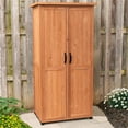 thumbnail image 2 of Leisure Season Farmhouse Wood Vertical Storage Shed in Medium Brown, 2 of 6