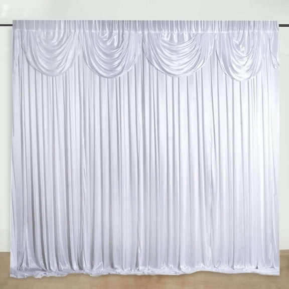 Efavormart 20ft x 10ft Classic Double Drape Party Wedding Backdrop,Photography Background - White