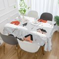 thumbnail image 2 of Yayeee Tablecloths 60" x 60" Rectangle Wrinkle Resistant Party Table Cover, Cartoon Red Houses, 2 of 8