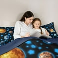 thumbnail image 4 of Feelyou Cartoon Blue Stars Bedding Comforter Set 7 Pieces, Space Planet Full Bedding Set, 4 of 8