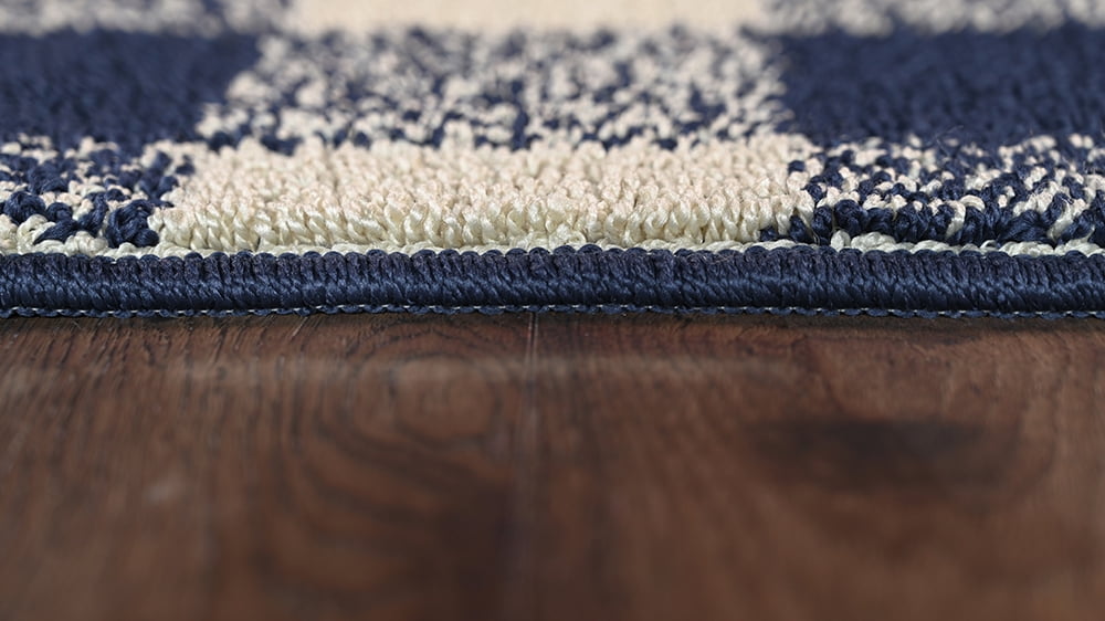 Garland Rug Country Living Buffalo Plaid Polypropylene Navy/Ivory Indoor/Outdoor Area Rug, 7' x 10'