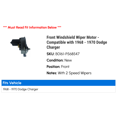thumbnail image 2 of Front Windshield Wiper Motor - Compatible with 1968 - 1970 Dodge Charger 1969, 2 of 2