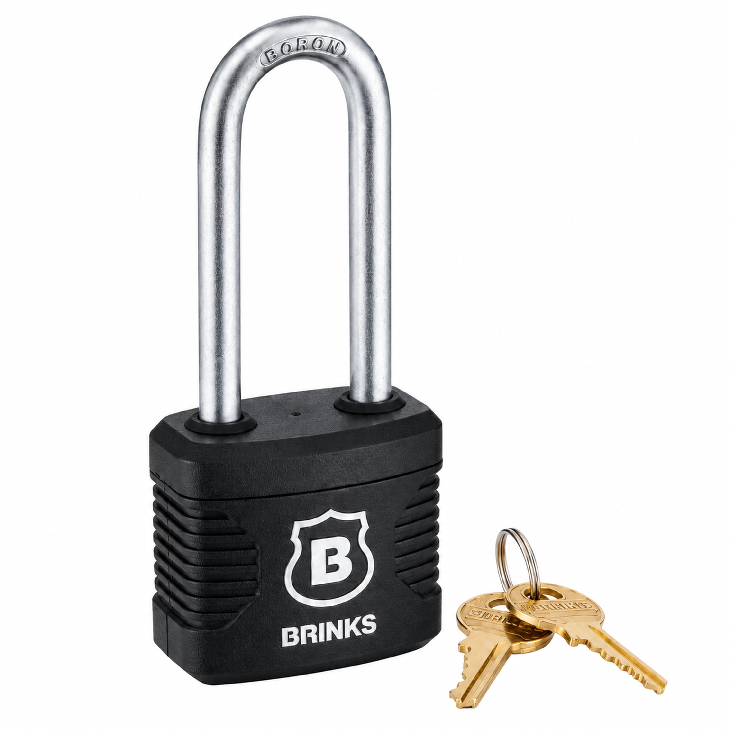 (6 pack) Brinks 1-3/4 in. (44mm) Weather-Resistant Laminated Steel Keyed Padlock with 2-1/2 in. (64mm) Long Boron Shackle