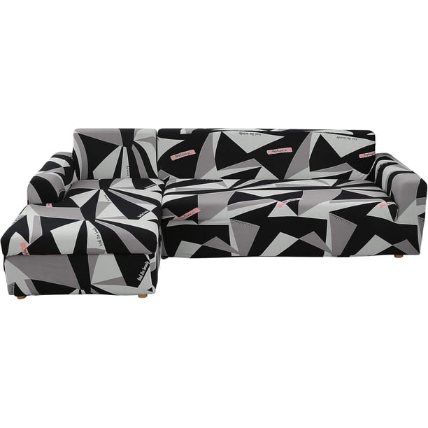 Funda elástica para sofá seccional, protector de muebles con tejido elástico para una fácil instalación y lavable a máquina, funda antideslizante para tumbona para decoración de sala de estar (2