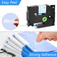 thumbnail image 3 of GREENCYCLE 6PK Compatible for Brother P-touch Blue on Matte Clear 12mm 0.47" TZe-M33 TZ-M33 TZM33 TZeM33 Laminated Label Tape, 3 of 6
