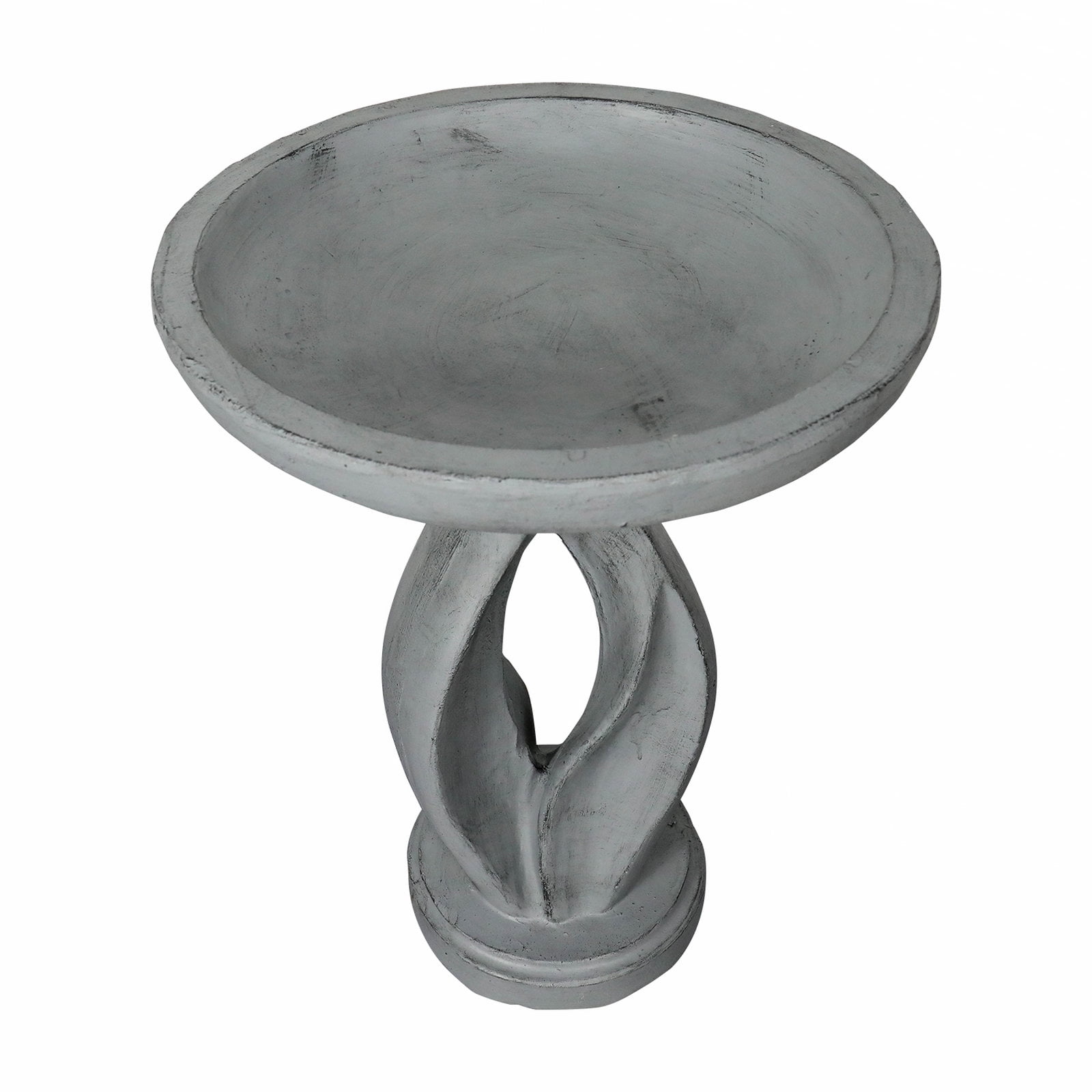 Hamiedun 21.8" Tall Modern Concrete Garden Bird Bath Outdoor BirdBath Perfect for Adding Interest to Your Garden, Patio, Backyard, Porch