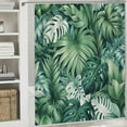 thumbnail image 6 of Awypu Bathroom Shower Curtain Set with Hooks Palm Leaf Green Tropical Leaves Decorative Waterproof Multiple Sizes White, 6 of 7