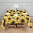 thumbnail image 3 of Green Sunflower Pattern Square Tablecloth,Waterproof Square Table Cover,Wipeable Spillproof Washable Table Cover for Home Kitchen Party Decor 42"X42"(107x107cm), 3 of 6