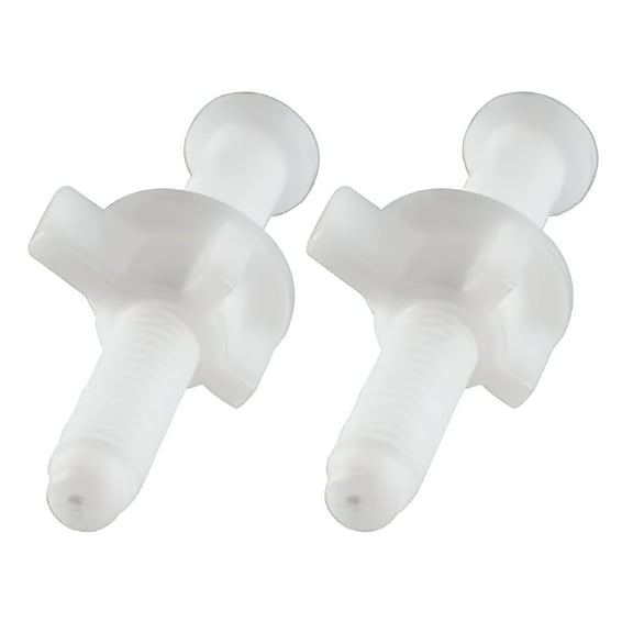 LAMIRO Universal Toilet Seat Hinge Bolt Screw Nut Set in Rust Resistant Plastic,White