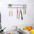 thumbnail image 3 of Double Barre Porte-Couteaux Magnétique avec Crochets pour Rangement Pratique des Ustensiles, 3 of 7