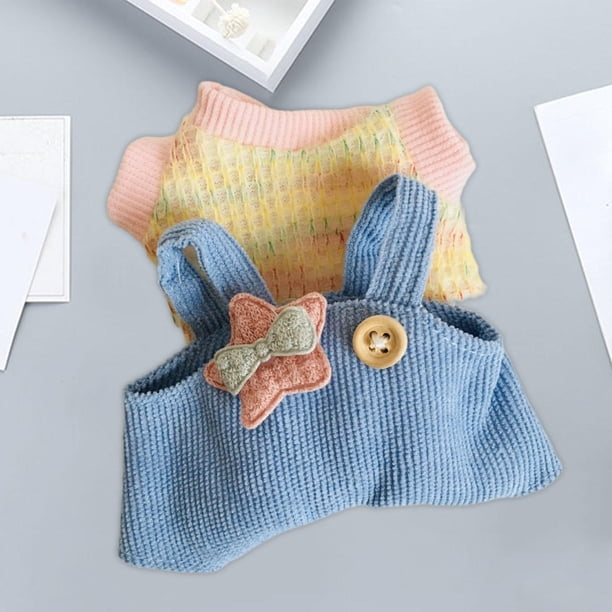 Mini ropa para muñecas de 6 pulgadas, lindo traje con ropa para muñecas, ropa adorable, ropa para muñecas para niñas, trajes de pantalones para Traje T colorido
