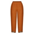 thumbnail image 4 of Mitankcoo Capri Pants for Women Dressy Casual - Plus Size High Waist Wide Leg Lounge Pants Orange Pants Size 3XL, 4 of 4