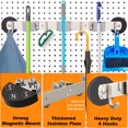 thumbnail image 4 of MUTUACTOR Magnetic Broom Holder,Non-slip Heavy Duty Broom and Mop Hanger Metal Tool Holder 3 Racks and 4 Hooks for Laundry Garage Kitchen Factories Workshops Organization and Storage(1 Set), 4 of 7