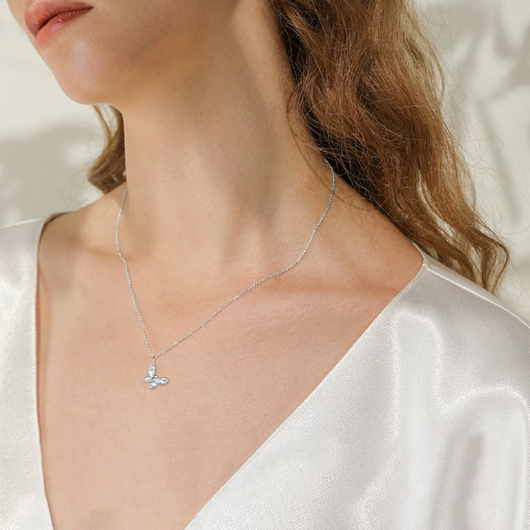 FindChic Small Butterfly Pendant Necklace for Women Her Dainty Cute 925 Sterling Silver Butterfly Jewelry Gift for Her with Gift Box Walmart