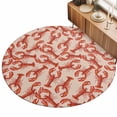 thumbnail image 2 of Round Area Rugs 4Ft, Coastal Lobster Non-Slip Washable Circle Rugs Carpet, Summer Beach Ocean Marinelifes Red Brown Indoor Outdoor Rug Floor Mats Throw Runner for Bedroom Living Room Bathroom, 2 of 8