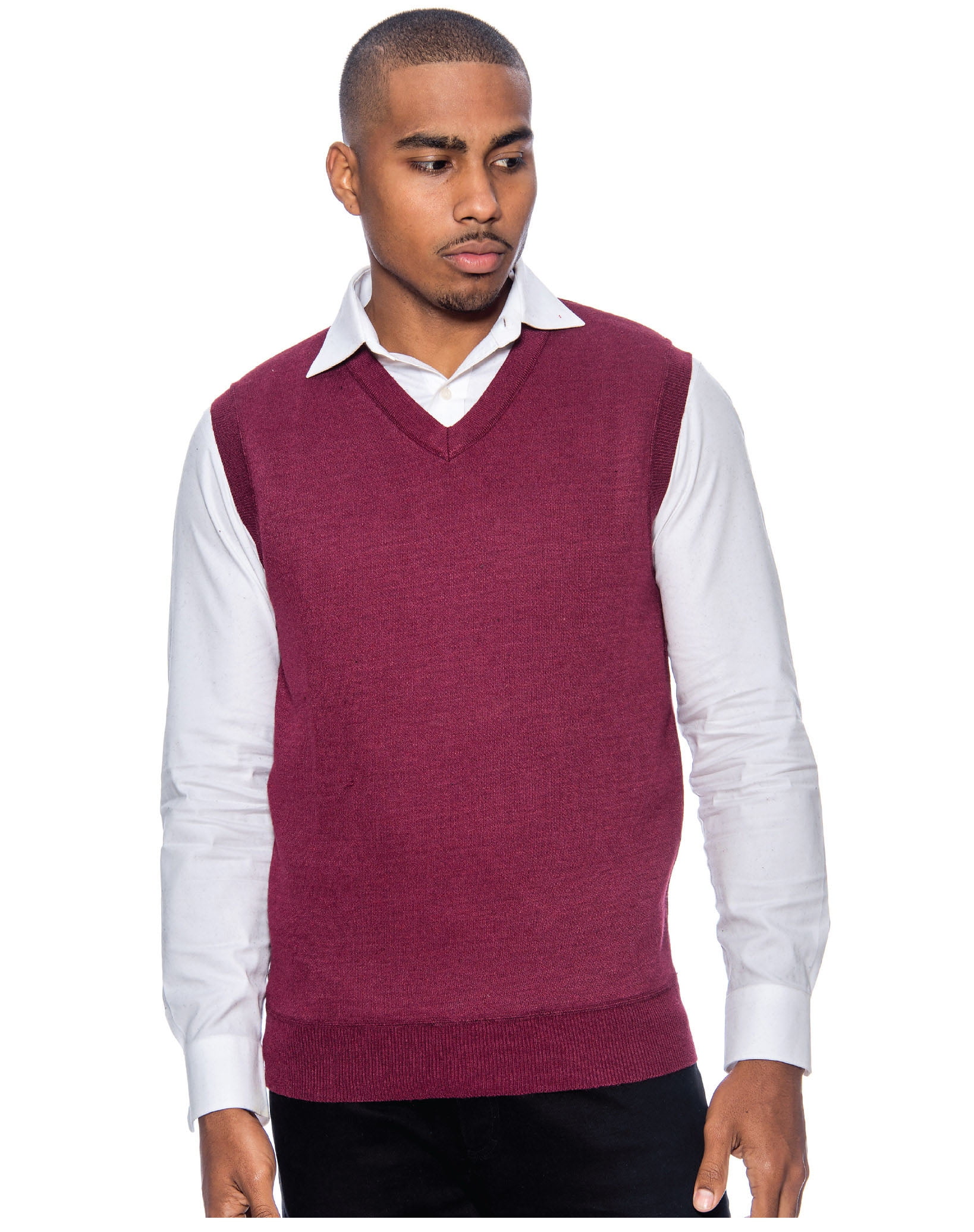 True Rock Men's Argyle V-Neck Sweater 
