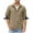 Khaki, variant on Men's Long Sleeve Utility Shirt Jacket Plaid Lined Button Down Shirt Collared Versatile Casual Shirt Work Outerwear