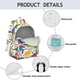 thumbnail image 4 of Cute Dinosaur Pattern Backpack for School,Cute School Bag,Schoolbag with Adjustable Shoulder Straps & Padded Back,13.4"x11"x4.7", 4 of 6