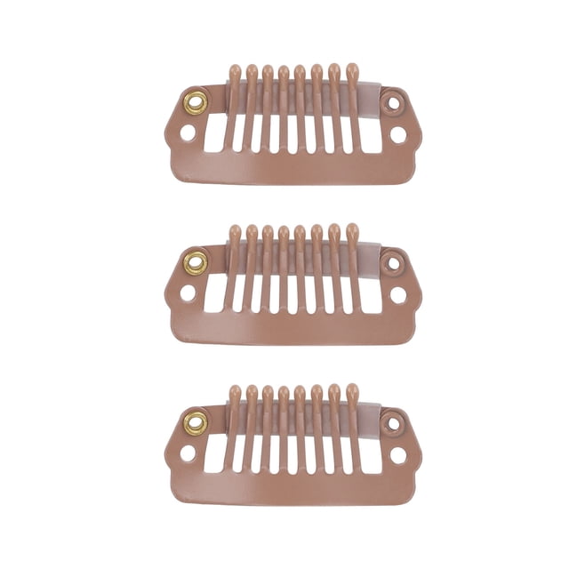 Snap Comb Clips, Easily Durable Material Design Small Size Different Use Snap Clips For Saloon For Female Light Brown