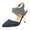 Blue, variant on Fesfesfes High Heels Women's Shoes Elastic Band Sandals Super High Heel Pointed Toe Casual Plaid Stilettos 7(39)