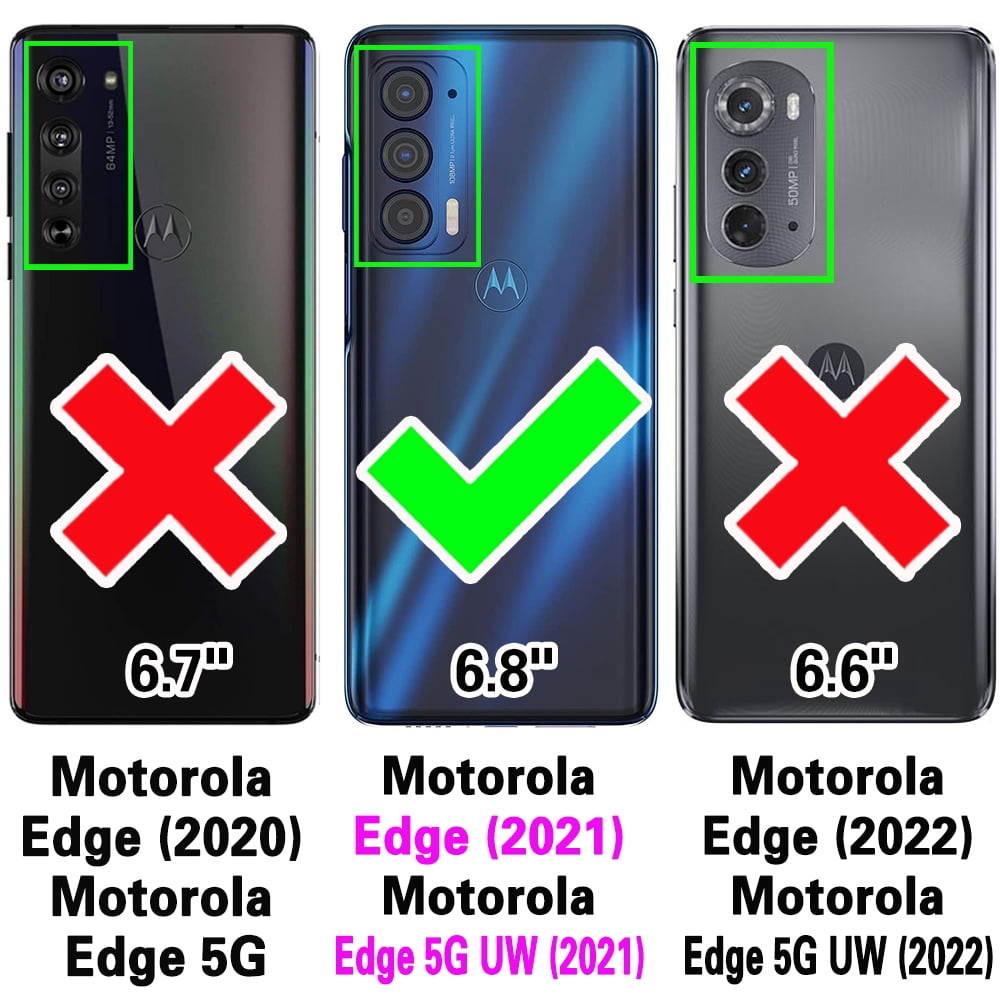 Furiet Argyle Wallet Case for Motorola Moto Edge 2021/MotoEdge 5G UW 2021 with Wrist/Shoulder Strap, Card Slots Zipper Purse Luxury PU Leather Stand Phone Cover for XT2141-1 Women Girls Black