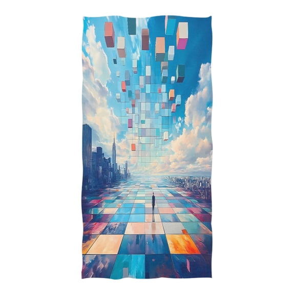 Oversized Beach Towel Extra Large Absorbent Microfiber Bath Towels Soft Quick Drying Endless Square 74"x37"