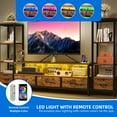 thumbnail image 3 of Dextrus LED TV Stand with Bookcase for Tvs up to 65", Entertainment Stand with Power Outlets, Rustic Brown, 3 of 6