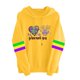 thumbnail image 2 of Uootdi Mardi Gras Womens Drawstring Hoodies for Women Carnival Crewneck Heart Print Hooded Long Sleeve Pullover Festive Color Block Loose Sweatshirts Gift, 2 of 4
