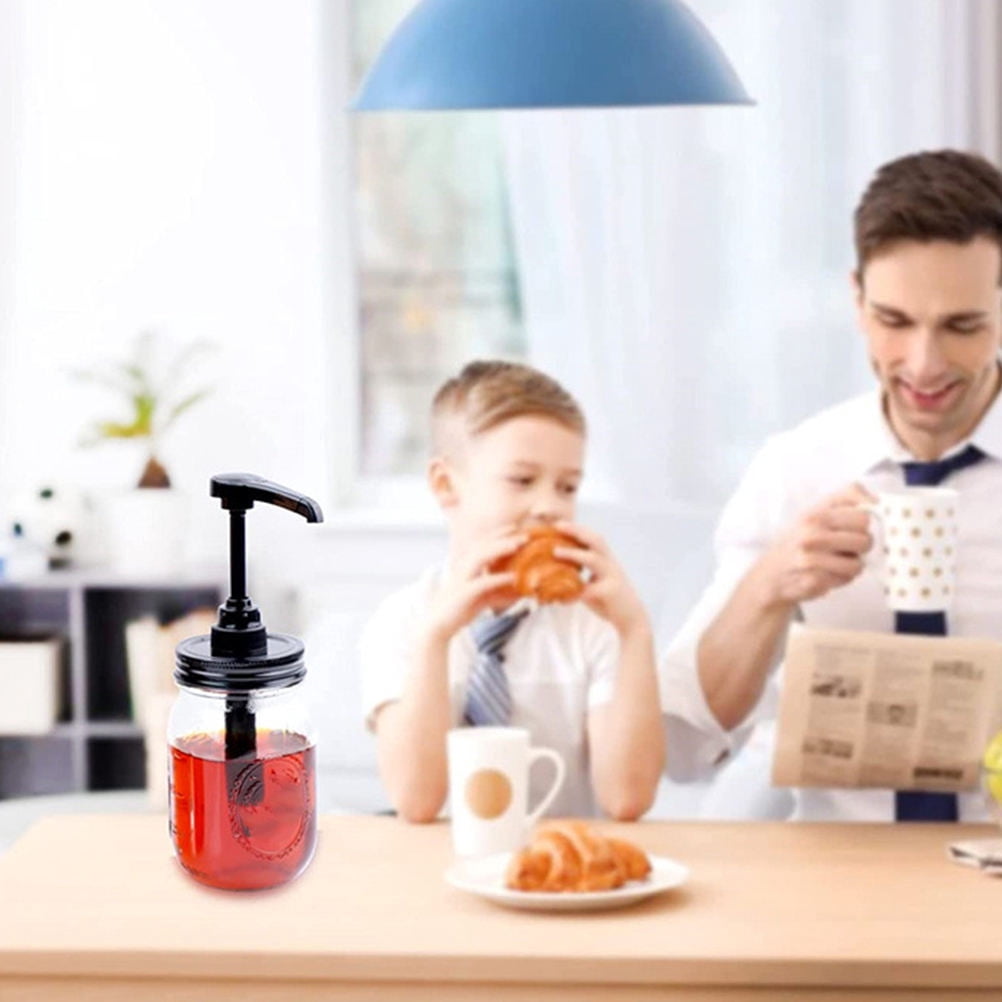 BESTYASH 2Pcs Syrup Pump Dispenser Plastic Pumps for Restaurant Use Black Color Material