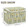 thumbnail image 5 of Yayeee Collapsible Cube Storage Bin with Lid Fabric Closet Decorative Basket with Handles, Green Stripe Flowers, 5 of 7