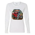 thumbnail image 2 of Wild Bobby, Vintage Hot Rod Old Garage Cars and Trucks Womens Graphic Long Sleeve T-Shirt, White, X-Large, 2 of 3