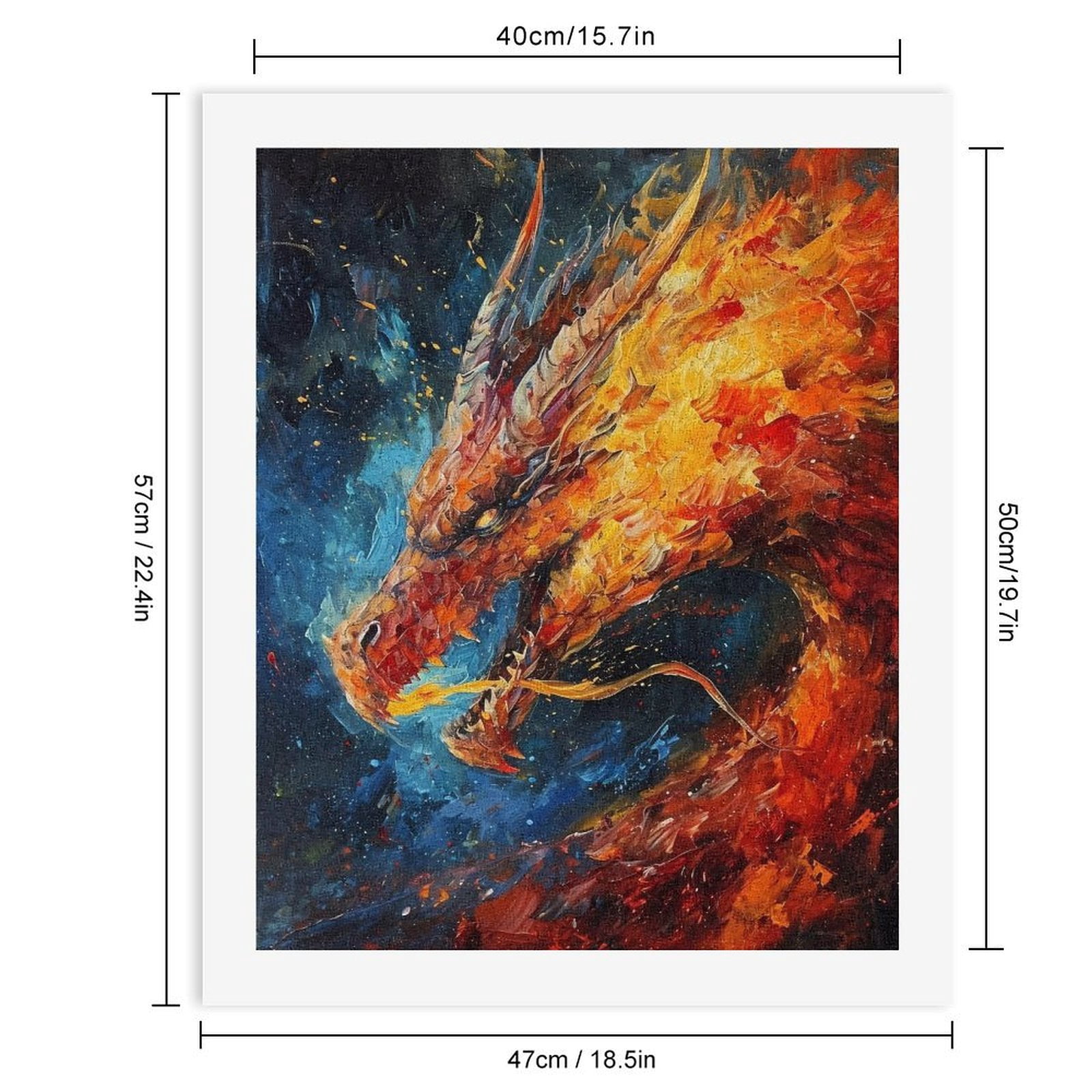 Paint by Numbers Kit for Adults, Fiery Dragon Vibrant Colors Artwork Paint by Numbers, Easy Paint by Numbers Kit for Adults Beginner, DIY Adult Paint by Number Kits on Canvas, Home Decor