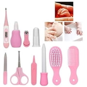 Happon 10 Pcs/Set Baby Care Products Portable Infant Health Kit for Baby Care Keep Healthy and Clean Baby Supplies Pink