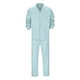 thumbnail image 4 of Daolelai Men's Fall Linen Casual Suit, 4 of 5