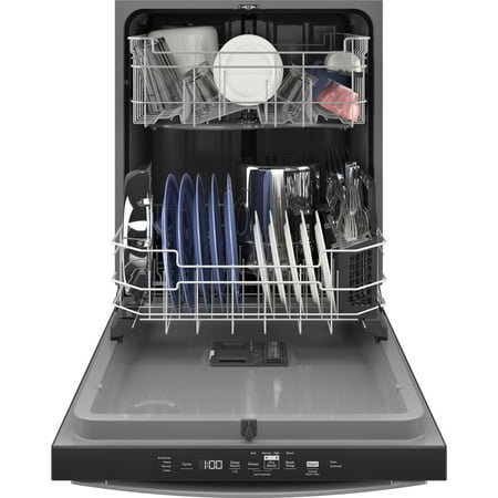 GE - Top Control Built In Dishwasher with Sanitize Cycle and Dry Boost, 52 dBA - Stainless Steel