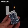 thumbnail image 2 of Kerosene lighter, Top Metal Pocket Lighter Daily Use, Sold Without Fuel.,SKU00927-五彩斑斓黑, 2 of 11