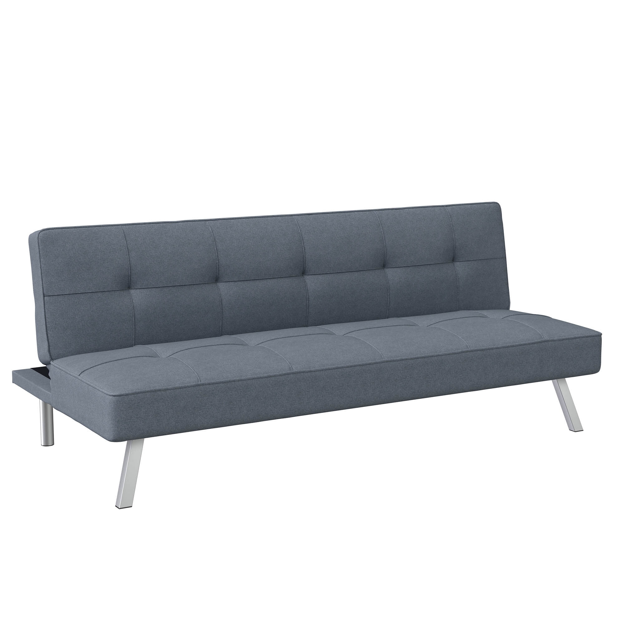 Serta Chelsea Modern Convertible Sofa Full Futon for Small Space Light Gray Quality Fabric Walmart