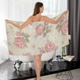 thumbnail image 7 of Vintage Pink Rose Floral Cotton Towel Set 2 Piece, 1 Bath Towels 1 Washcloth, Soft Fast Dry Super Absorbent Face Hand Towel for Bathroom Hotel Gym Spa and Beach, 7 of 7