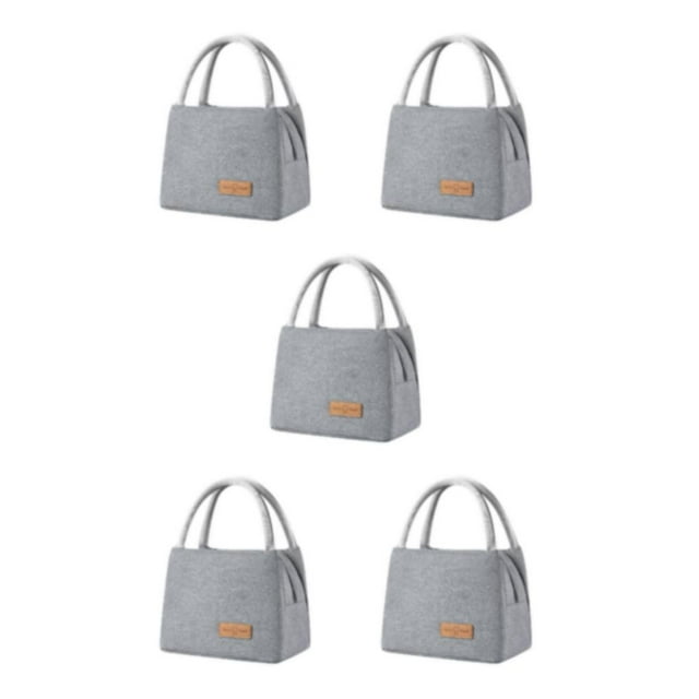 kurtrusly Polyester Versatile Insulated For Multi-Purpose Large Capacity Easy To Carry And Clean Small+Grey 5Set